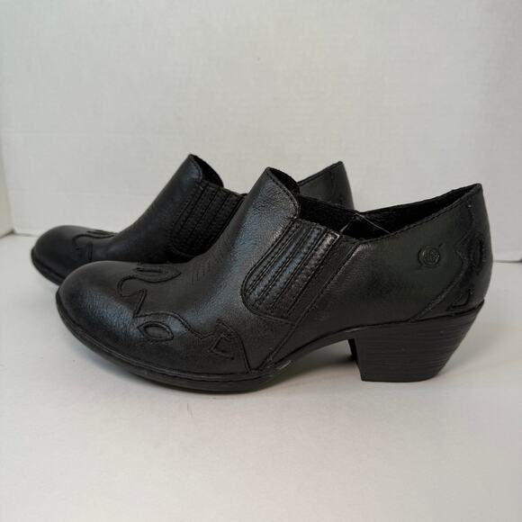 Born Women's Amibeth Western Ankle Booties Leather Boots Black Size 8 - Picture 1 of 9